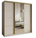 Masseno Schwebet&uuml;renschrank VARO 180 cm Kleiderschrank mit Spiegel 3 T&uuml;ren...