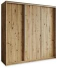 Masseno Schwebet&uuml;renschrank NISSE 200 cm Kleiderschrank 3 T&uuml;ren und 4 Schubladen
