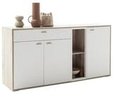 MCA furniture Sideboard 3 T&uuml;ren, 1 Schub, Soft withe / Eiche Dekor - 168x85x44