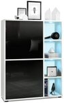 Vladon Highboard Cuba (Anrichte mit 2 T&uuml;ren, und 4 offene F&auml;cher inkl. RGB LED