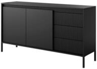 Masseno Kommode SENSATO 154 cm Sideboard mit 3 Schubladen und 2 T&uuml;ren Schwarz