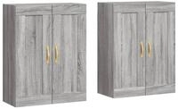 vidaXL Sideboard, Wandschr&auml;nke 2 Stk. Grau Sonoma Holzwerkstoff