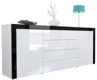 Vladon Sideboard La Paz V1 (Kommode, mit 2 T&uuml;ren und 4 Schubladen), Wei&szlig;...