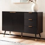 FINEBUY Sideboard FB104108 120cm Kommode mit 2 T&uuml;ren & 3 Schubladen in MDF...