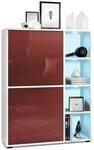 Vladon Highboard Cuba (Anrichte mit 2 T&uuml;ren, und 4 offene F&auml;cher inkl. RGB LED