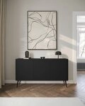 Selsey Sideboard OVARLO, 3-t&uuml;rig mit 6 F&auml;chern, geriffelten Fronten und