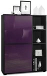 Vladon Highboard Cuba (Anrichte, mit 2 T&uuml;ren und 4 offene F&auml;cher), Schwarz