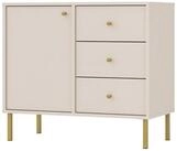 Selsey Sideboard OKTIO, Anrichte mit T&uuml;ren, F&auml;chern und Schubladen, Sandbeige /