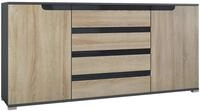 Vladon Sideboard Sylt V2 (Kommode mit 2 T&uuml;ren und 4 Schubladen, Korpus -...