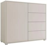 MIRJAN24 Kommode Gesita K1D4SZ (mit 4 Schubladen und T&uuml;r), Griffloses