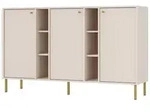 Selsey Sideboard OKTIO, Anrichte mit T&uuml;ren und F&auml;chern, Sandbeige / Schwarz...