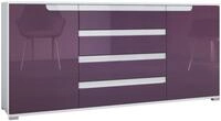 Vladon Sideboard Sylt V2 (Kommode mit 2 T&uuml;ren und 4 Schubladen, Korpus - Wei&szlig;...