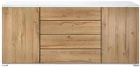 Vladon Sideboard Faro V2 (Kommode mit 2 T&uuml;ren & 4 Schubladen, Schrank mit LED