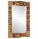 vidaXL Badezimmer-Set Badezimmer Spiegel Natur 50 x 70 x 3 cm Massivholz, (1-St)