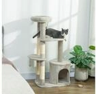 PawHut Kratzbaum Pl&uuml;sch, f&uuml;r Katzen unter 6 kg, Mit h&auml;ngendem Ball,