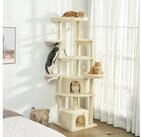PawHut Kratzbaum mit 2 Betten, 2 Verstecken, 5 Plattformen, H&auml;ngematte, 2...