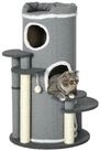 PawHut Kratzbaum Kratztonne Katzenbaum mit Katzenbett, Kletterbaum mit...