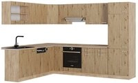 Vicco Winkelk&uuml;che R-Line, Artisan-Eiche/Goldkraft Eiche, 227 x 287 cm ohne