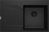 Deante Granitsp&uuml;le Einbausp&uuml;lbecken Schwarz eckig 76 cm Granitoptik mit