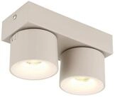 GLOBO LIGHTING LED Deckenstrahler RAE, 2-flammig, Sandgrau, Acryl, Aluminium,...
