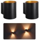 SSC-LUXon LED Wandleuchte TUANI Wandleuchte innen 2er Set schwarz gold Up Down...