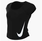 Nike Lauftop W NK TEMPO SWOOSH RUN DF SS sportlicher Stil, Rundhalsausschnitt,