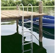 vidaXL Anlegeleiter, 5-Stufen Dockleiter Silber 45 &times;11,5 &times;190 cm Aluminium