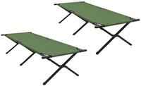 vidaXL Bett Klapp Schlafbett f&uuml;rs Camping 2 pcs Gr&uuml;n 210 x 80 x 46 cm (2-tlg)