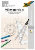 Folia Millimeterpapier, mit 1 mm-Raster-Lineatur, Format A4, 25 Blatt