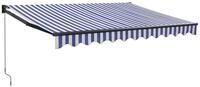 vidaXL Markise Sonnenschutz Einziehbar Blau und Wei&szlig; 3x2,5 m Stoff und Aluminium