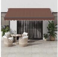 vidaXL Markise Markise Manuell mit LEDs Braun 400x350 cm