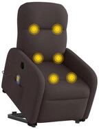 vidaXL Sessel Elektrischer Massagesessel mit Aufstehhilfe Dunkelbraun Stoff...