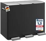 Wellgro M&uuml;lleimer Treteimer 3x15L &ndash; Edelstahl mit Softclose & Pedal