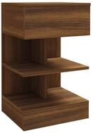 vidaXL Nachttisch NA Nachttisch Braun Eiche 40x35x65 cm Holz Bett Nachtschrank