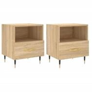 vidaXL Nachttisch NA Nachttische2er Set Sonoma Eiche 40x35x47,5 cm Holz...