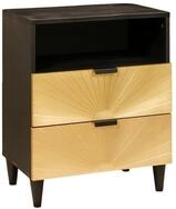 vidaXL Nachttisch Nachttisch Schwarz und Gold 50 x 33 x 62 cm Holzwerkstoff...