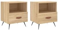 vidaXL Nachttisch Nachttische 2 Stk. Sonoma-Eiche 40x35x47,5 cm Holzwerkstoff...