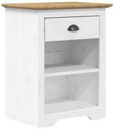 vidaXL Nachttisch Nachttisch BODO Braun 53x38,5x67 cm Massivholz Kiefer (1-St)