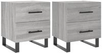 vidaXL Nachttisch NA Nachttische2er Set Grau Sonoma 40x35x47,5 cm Holz...