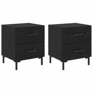 vidaXL Nachttisch Nachttisch 2 pcs Schwarz Eichen-Optik 40 x 35 x 47,5 cm (2-St)