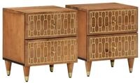 vidaXL Nachttisch Nachttische 2 Stk. 40x33x46 cm Massivholz (2-St)