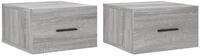 vidaXL Nachttisch Wand-Nachttische 2 Stk. Grau Sonoma 35x35x20 cm (2-St)