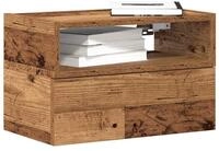 vidaXL Nachttisch, Wand-Nachttische 2 Stk. Altholz-Optik 45x26x28,5 cm