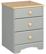 ebuy24 Nachttisch Nilon Nachttisch 3 Schubladen grau, golden.