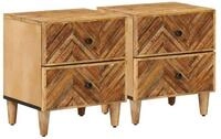 vidaXL Nachttisch 40 x 33,5 x 46 cm Nachttisch 2er Set Nachtschrank Braun...