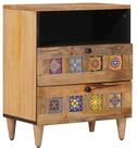 vidaXL Nachttisch Nachttisch Natur 50 x 33 x 62 cm Massivholz (1-St)