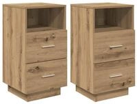 vidaXL Nachttisch NA Nachttische2er Set mit 2 Schubladen Artisan-Eiche 36x36x68 cm