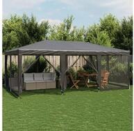 vidaXL Angelzelt, Partyzelt mit 10 Mesh-Seitenteilen Anthrazit 6x4 m HDPE
