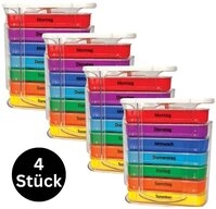 IEA Medical Pillendose Medikamentenbox 4er Set 7 Tage &ndash; 4 F&auml;cher pro Tag (4...