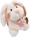 Nici Kuscheltier Little & Me, Hase 20 cm mit Kind 6 cm, 2in1: Kuscheltier Mama mit